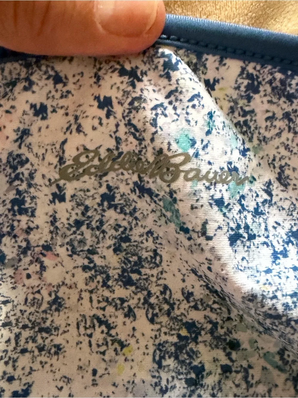 New Eddie Bauer Girls' Blue Floral Reversible Two-Piece Swim Set 14/16
